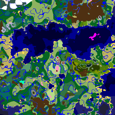 Map of Minecraft seed 7087294627723594139 around spawn