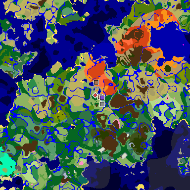 Map of Minecraft seed 814886892754325921 around spawn