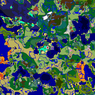 Predicted biome map of Java 26.3 seed 4810043558781171689 around estimated spawn
