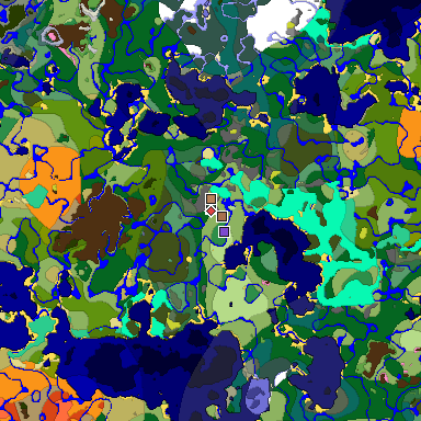 Predicted biome map of Java 26.3 seed 7863262017040948610 around estimated spawn