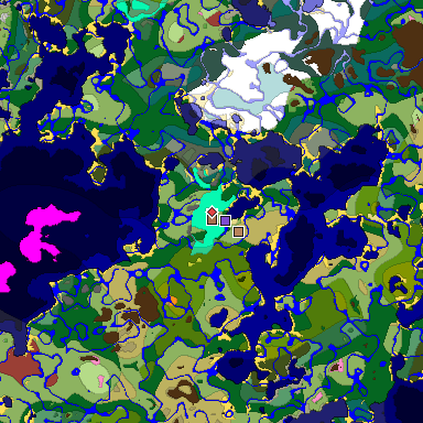 Predicted biome map of Java 26.3 seed -5928748978176810367 around estimated spawn