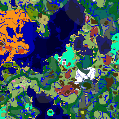 Predicted biome map of Java 26.3 seed 4984822125813938379 around estimated spawn