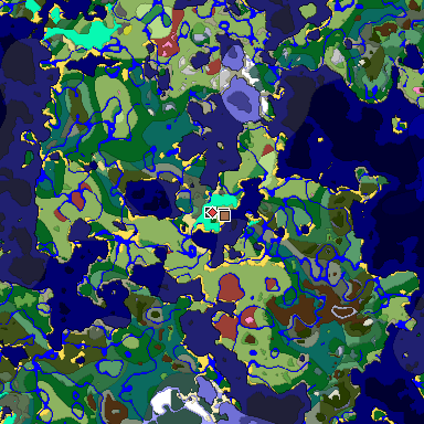 Predicted biome map of Java 26.3 seed 838928637331289504 around estimated spawn