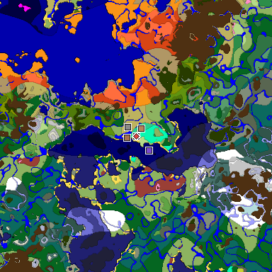 Predicted biome map of Java 26.3 seed -6692286939773690589 around estimated spawn
