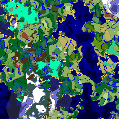 Predicted biome map of Java 26.3 seed 8967051337669994075 around estimated spawn