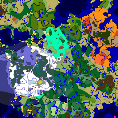 Predicted biome map of Java 26.3 seed 898151706673901791 around estimated spawn