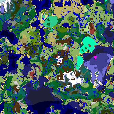 Predicted biome map of Java 26.3 seed 8311073161227391169 around estimated spawn