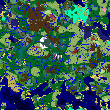 Predicted biome map of Java 26.3 seed 6624151293171563794 around estimated spawn