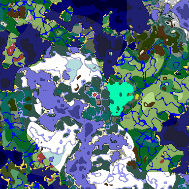 Predicted biome map of Java 26.3 seed 8039926470605325738 around estimated spawn