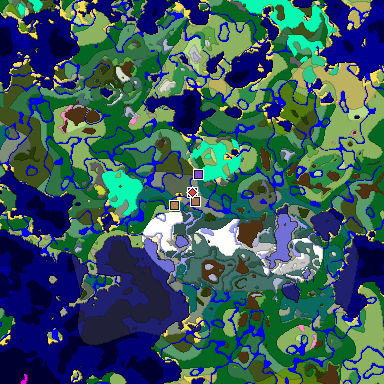 Predicted biome map of Java 26.3 seed -4494085061637382315 around estimated spawn