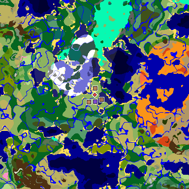 Map of Minecraft seed -3917253883434072735 around spawn