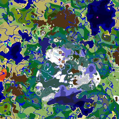 Map of Minecraft seed 999360288876338033 around spawn