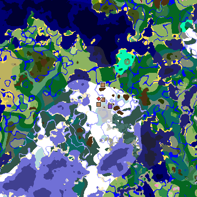 Map of Minecraft seed 1038831820942227641 around spawn