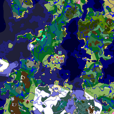 Map of Minecraft seed 7958291883991957776 around spawn
