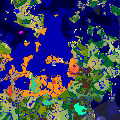 Map of Minecraft seed 5831147453301068179 around spawn