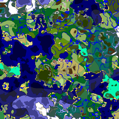 Map of Minecraft seed -4375282688098200866 around spawn