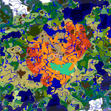 Map of Minecraft seed 86599645459171360 around spawn