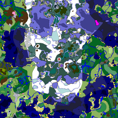 Map of Minecraft seed 4569312069918305326 around spawn