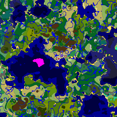 Map of Minecraft seed -2156233074407150438 around spawn
