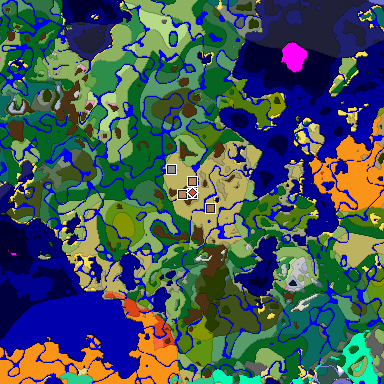 Map of Minecraft seed -1026311560977265039 around spawn
