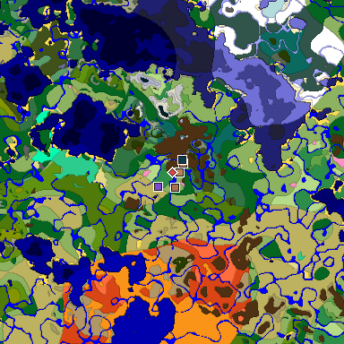 Map of Minecraft seed -4501475595502404770 around spawn