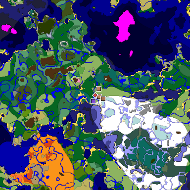Map of Minecraft seed -3167249037343749092 around spawn