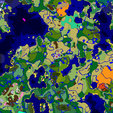 Map of Minecraft seed -8451334710818085313 around spawn