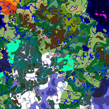 Map of Minecraft seed -5837498496971027857 around spawn