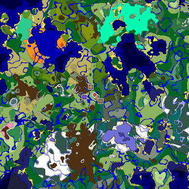 Map of Minecraft seed -4637921055446719159 around spawn