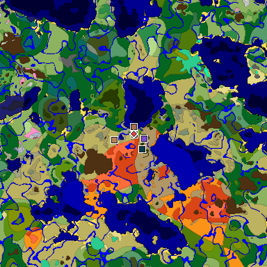 Map of Minecraft seed -2285156786435513887 around spawn