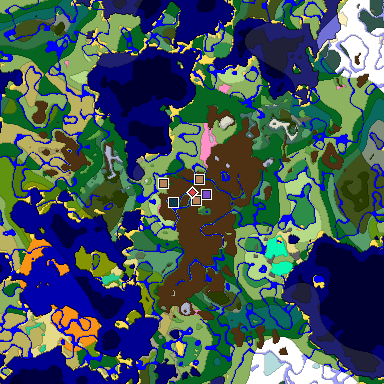 Map of Minecraft seed -1652706022148012974 around spawn
