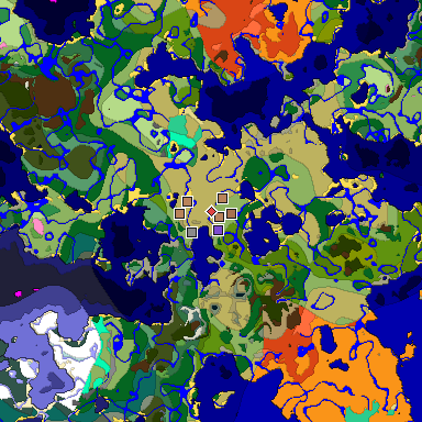 Map of Minecraft seed -1963643567671336853 around spawn