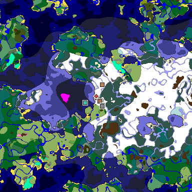 Map of Minecraft seed -2887996490731462966 around spawn