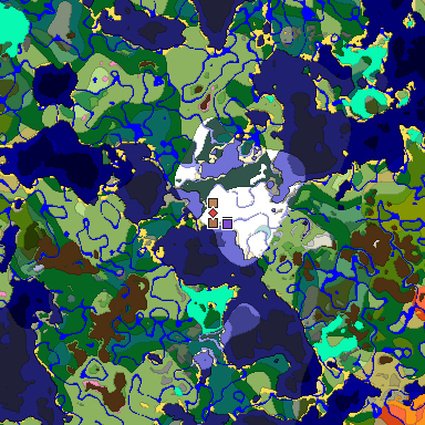 Map of Minecraft seed -8298823342591997900 around spawn