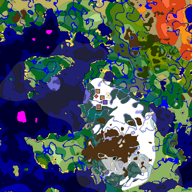 Map of Minecraft seed 4356779560202638463 around spawn