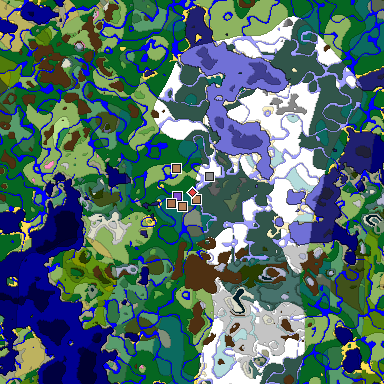 Map of Minecraft seed 980441875227767488 around spawn