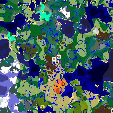 Map of Minecraft seed -3240732771949410711 around spawn