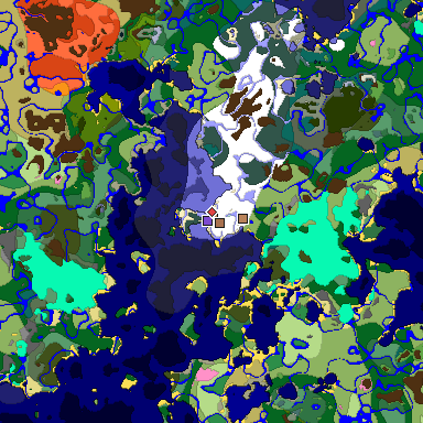 Map of Minecraft seed -3451500175103464652 around spawn