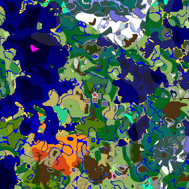 Map of Minecraft seed -7298113398184101229 around spawn