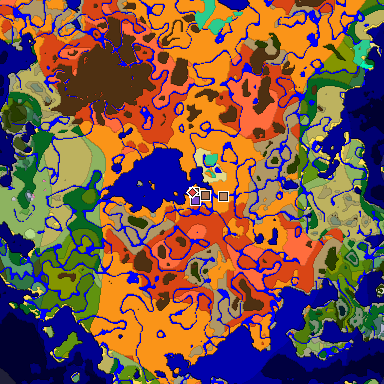 Map of Minecraft seed 4051498618769099346 around spawn