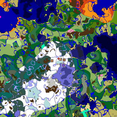 Map of Minecraft seed -8226435809230312932 around spawn