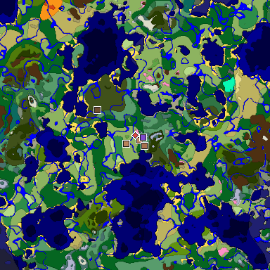 Map of Minecraft seed -5741673123501750540 around spawn