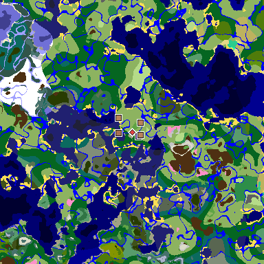 Map of Minecraft seed 3522259422946241321 around spawn