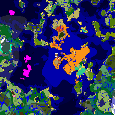 Map of Minecraft seed 3038763811819820817 around spawn