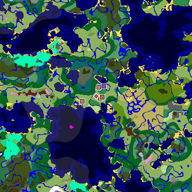 Map of Minecraft seed 5935525349484386659 around spawn