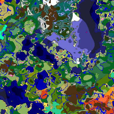 Map of Minecraft seed -1448693178080516212 around spawn
