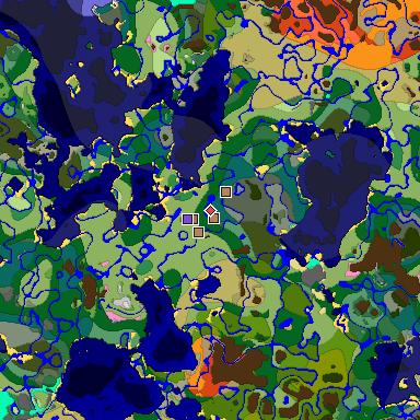 Map of Minecraft seed -3330344782495005760 around spawn