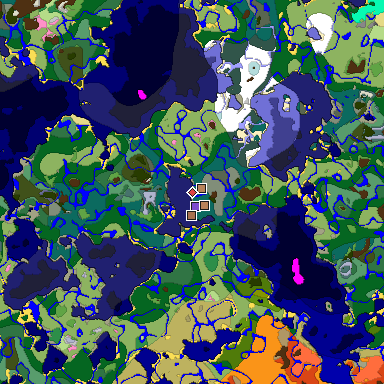 Map of Minecraft seed -8144023466245531713 around spawn