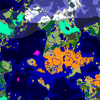 Map of Minecraft seed 1393013596195408092 around spawn