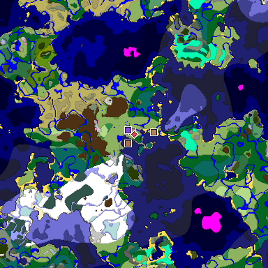 Map of Minecraft seed -6378234702364943073 around spawn